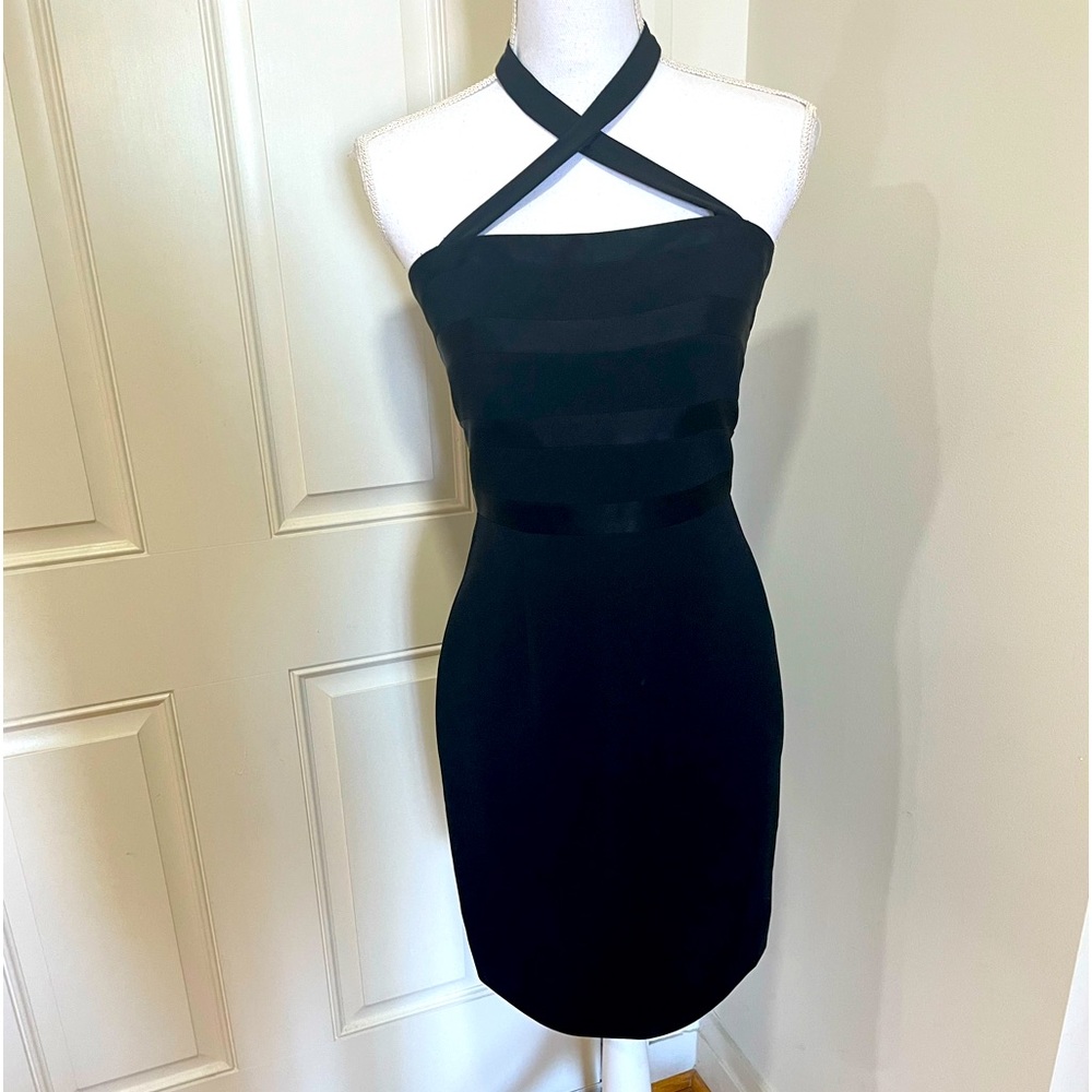 Elegant Black Halter Mini Dress